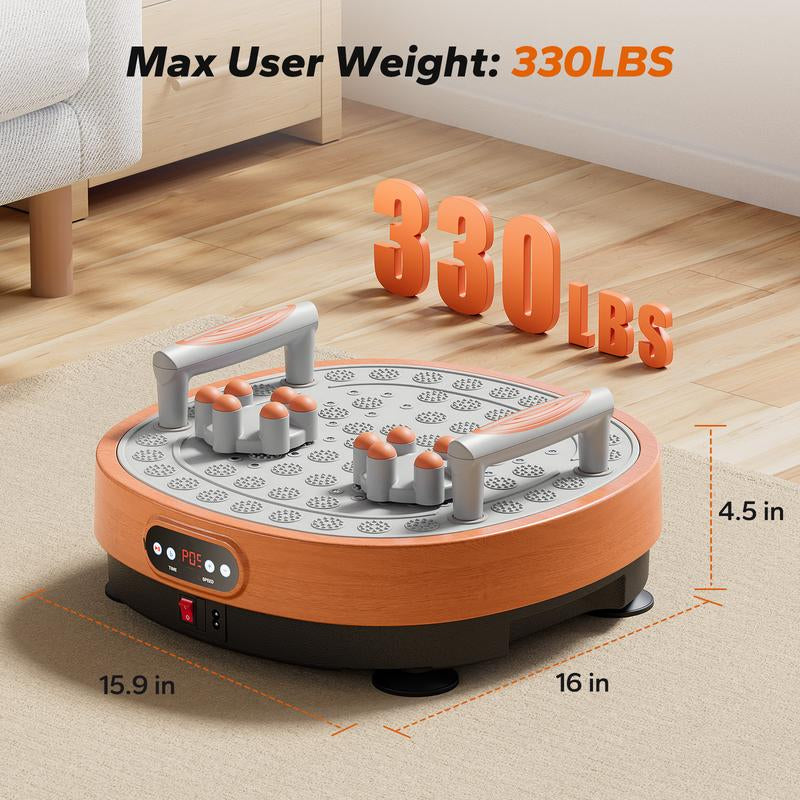 Fathersdaygif MERACH round Model Vibration Plate Exercise Machine with Massage, Lymphatic Drainage Machine, Whole Body Workout for Fitness, Gifts