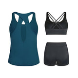 Tempt Me Three Piece Tankini Swimsuits for Women Athletic Bathing Suits Swim Tank Top with Boy Shorts and Bra Modest Swimwear #Outdoorfun Fathersdaygift