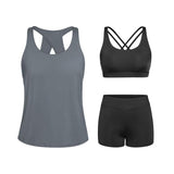 Tempt Me Three Piece Tankini Swimsuits for Women Athletic Bathing Suits Swim Tank Top with Boy Shorts and Bra Modest Swimwear #Outdoorfun Fathersdaygift