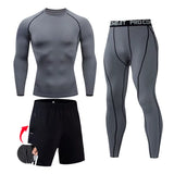 Men'S Compression Sportswear Suits Gym Tights Training Clothes Workout Jogging Sports Set Running Rashguard Tracksuit for Men
