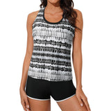 Aleumdr Womens Athletic 3 Piece Tankini Swimsuits with Shorts Swim Tank Tops with Sports Bra and Boyshorts Bathing Suits Sport Swimming Clothing Beach Fathersdaygift