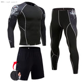 Men'S Compression Sportswear Suits Gym Tights Training Clothes Workout Jogging Sports Set Running Rashguard Tracksuit for Men