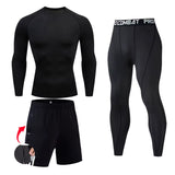 Men'S Compression Sportswear Suits Gym Tights Training Clothes Workout Jogging Sports Set Running Rashguard Tracksuit for Men