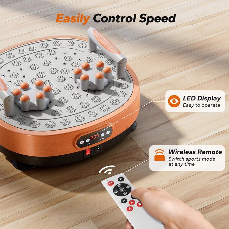 Fathersdaygif MERACH round Model Vibration Plate Exercise Machine with Massage, Lymphatic Drainage Machine, Whole Body Workout for Fitness, Gifts