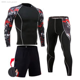 Men'S Compression Sportswear Suits Gym Tights Training Clothes Workout Jogging Sports Set Running Rashguard Tracksuit for Men