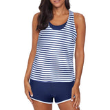 Aleumdr Womens Athletic 3 Piece Tankini Swimsuits with Shorts Swim Tank Tops with Sports Bra and Boyshorts Bathing Suits Sport Swimming Clothing Beach Fathersdaygift