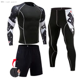 Men'S Compression Sportswear Suits Gym Tights Training Clothes Workout Jogging Sports Set Running Rashguard Tracksuit for Men