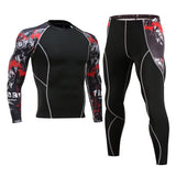 Men'S Compression Sportswear Suits Gym Tights Training Clothes Workout Jogging Sports Set Running Rashguard Tracksuit for Men