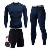 Men'S Compression Sportswear Suits Gym Tights Training Clothes Workout Jogging Sports Set Running Rashguard Tracksuit for Men