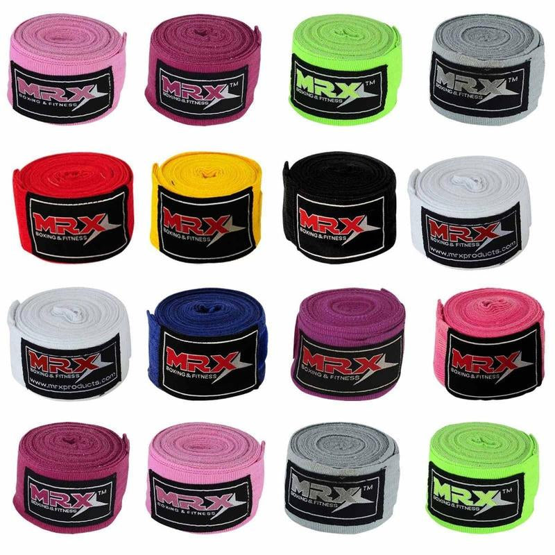 MRX Boxing Hand Wraps 100% Cotton Multi Colors Great for MMA Boxing Muay Thai Kick Boxing Training Wrist Support Wraps 180 Inches Length