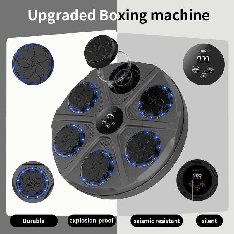 1PC Upgrade Adds Six-Target Smart Boxing Training Set, Musical Boxing Machine with Gloves, Intelligent Counting Boxing Machine, Electronic Boxing Training Target, 12-Speed Adjustable, 12-Punch Mode Musical Boxing Machine Protective Gear Boxing Equipment