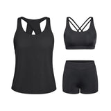 Tempt Me Three Piece Tankini Swimsuits for Women Athletic Bathing Suits Swim Tank Top with Boy Shorts and Bra Modest Swimwear #Outdoorfun Fathersdaygift