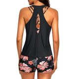 Tempt Me Three Piece Tankini Swimsuits for Women Athletic Bathing Suits Swim Tank Top with Boy Shorts and Bra Modest Swimwear #Outdoorfun Fathersdaygift