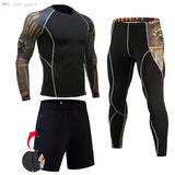 Men'S Compression Sportswear Suits Gym Tights Training Clothes Workout Jogging Sports Set Running Rashguard Tracksuit for Men