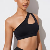 Women Sports Bra Push up Fitness Bras One Shoulder Shockproof Yoga Bra Black White Yoga Running Bra Sexy Vest