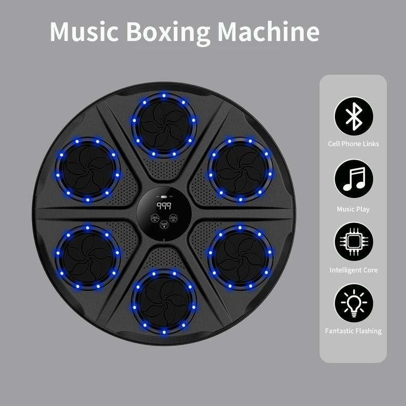 1PC Upgrade Adds Six-Target Smart Boxing Training Set, Musical Boxing Machine with Gloves, Intelligent Counting Boxing Machine, Electronic Boxing Training Target, 12-Speed Adjustable, 12-Punch Mode Musical Boxing Machine Protective Gear Boxing Equipment