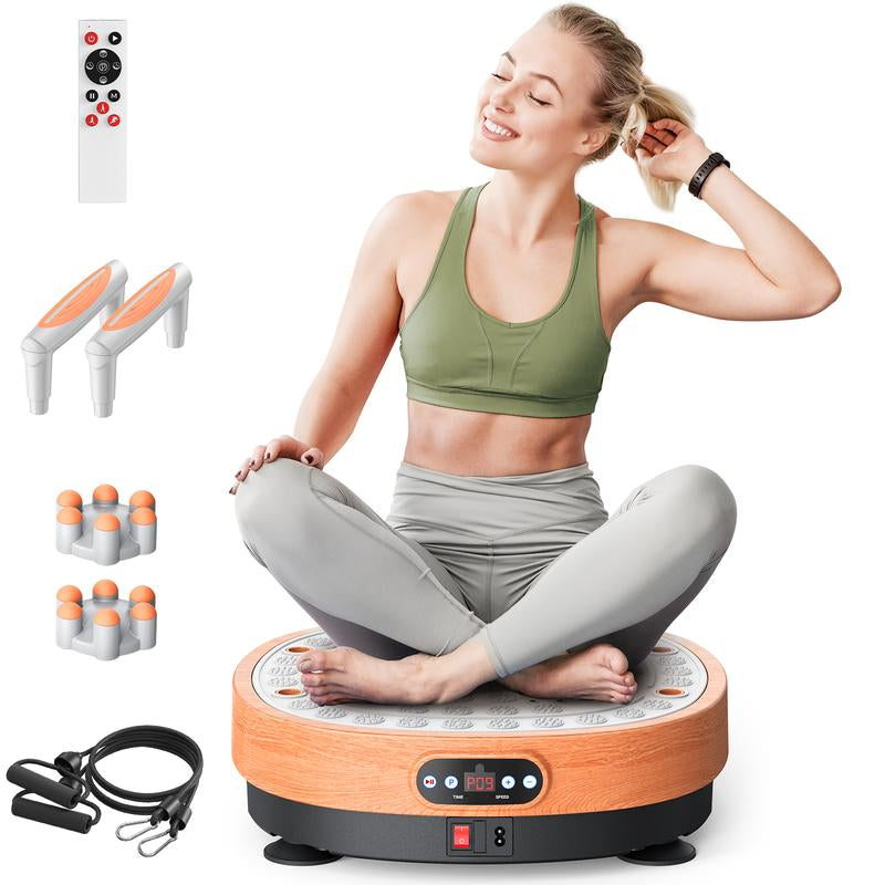 Fathersdaygif MERACH round Model Vibration Plate Exercise Machine with Massage, Lymphatic Drainage Machine, Whole Body Workout for Fitness, Gifts